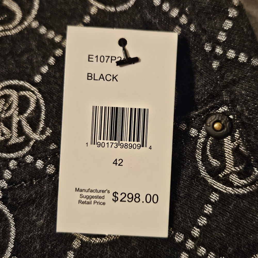 PRPS Demon Slim Straight Jeans Black Monogram Logo Print Denim Mens 42 E107P242 - Picture 5 of 8